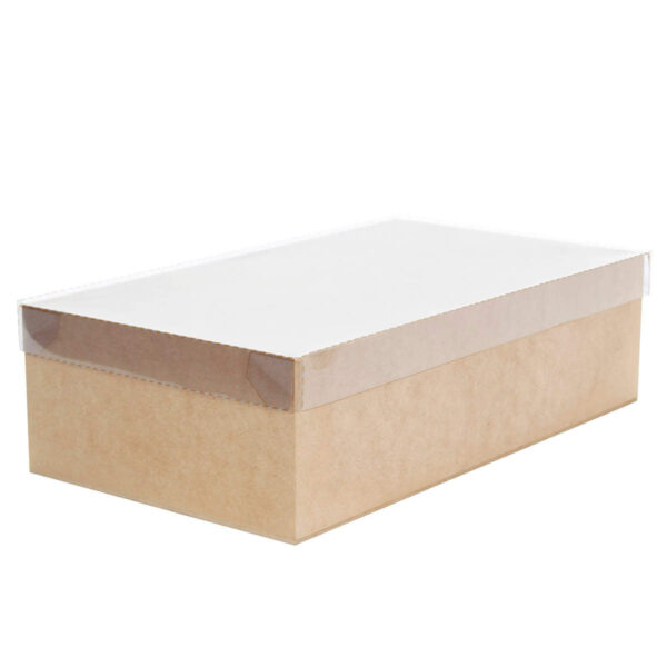 Art.10334 Caja Con Tapa Transparente Natural 10x35x20cm 1pz