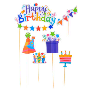 Art.10349 Adorno Pick Happy Birthday 6pz