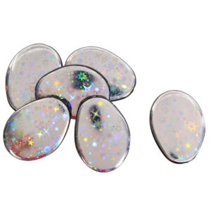 Art.10377 Cuenta Fina Plástica Acabado Espejo 40x27mm 6pz