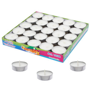 Art.1038 Caja Vela Tea-Light Sin Aroma 38x12mm 50pz