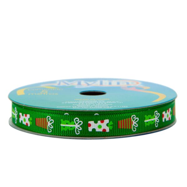 Art.10629 Listón Navidad Popotillo Impreso 10mm 5m