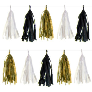 Art.10738 Guía Con 10 Borlas Papel Metálico 2.40m 1pz