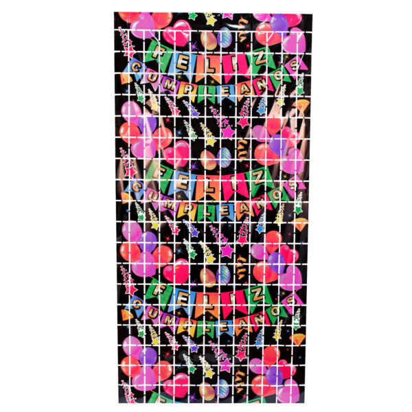 Art.11153 Cortina Cuadros Feliz Cumpleaños Impresa 2x1m 1pz