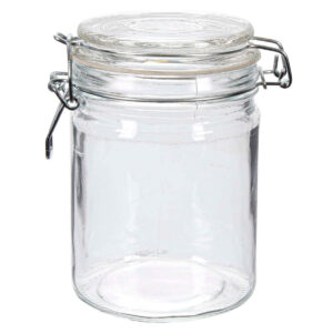 Art.11408 Frasco Con Tapa Clip Metálico aprox 650ml 14.5x13x10cm 1pz