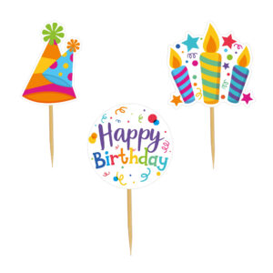 Art.11493 Pick Happy Birthday 9cm 12pz