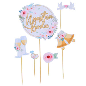 Art.11495 Adorno Pick Nuestra Boda 6pz