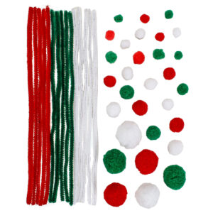 Art.11694 Mix Chenille Con Pompoms Varios Tamaños 45pz