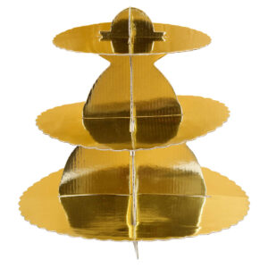 Art.1185 Base 3 Pisos Cup Cakes Color Metálico 28.5x30cm 1pz
