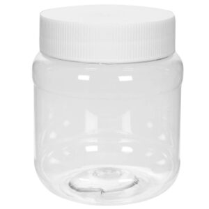 Art.1275 Bote De Plástico Redondo Con Tapa Aprox 250ml 8.6x7.3cm 1pz