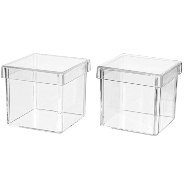 Art.1366 Caja Cubo Plástico 4x4.5cm 2pz