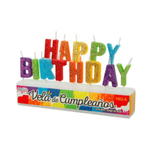 Art.1463 Velas Happy Birthday Y Feliz Cumpleaños (aprox 13pz) 7cm paquete