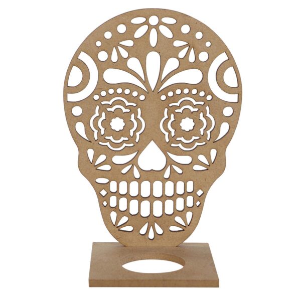 Art.1828 Calavera Con Base Para Linterna 14.5x10.5cm 1pz