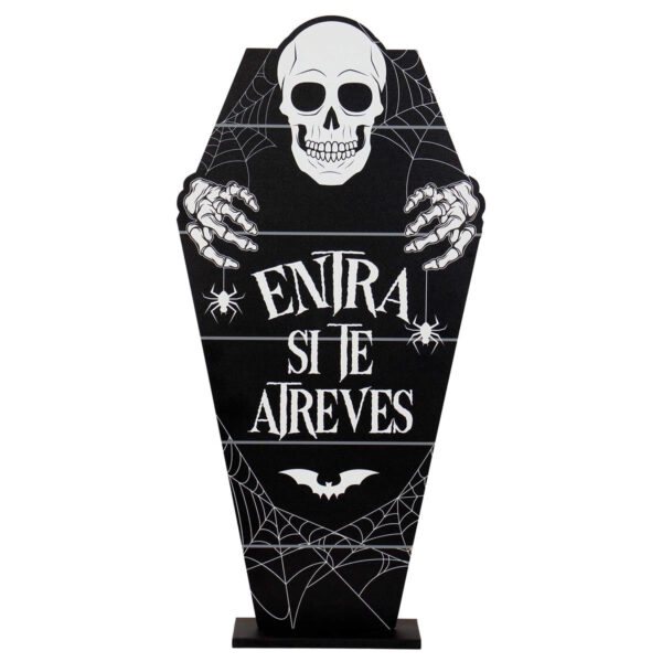 Art.2157 Ataud Calavera Con Base 58x29x7cm 1pz