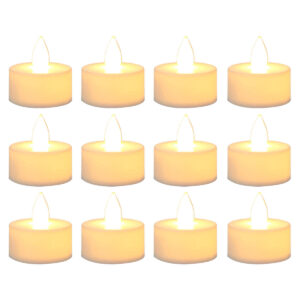 Art.2502 Mini Velas Led (Cada Pieza Incluye 3 baterias Reemplazables) 3.5x3.5cm 12pz