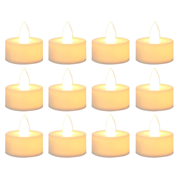 Art.2502 Mini Velas Led (Cada Pieza Incluye 3 baterias Reemplazables) 3.5x3.5cm 12pz