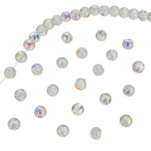 Art.2643 Cuenta de Cristal Craquelada Colores AB 6mm Hilo 41cm (Aprox 78pz)