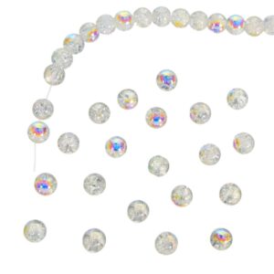 Art.2646 Cuenta de Cristal Craquelada Colores AB 8mm Hilo 41cm (Aprox 57pz)