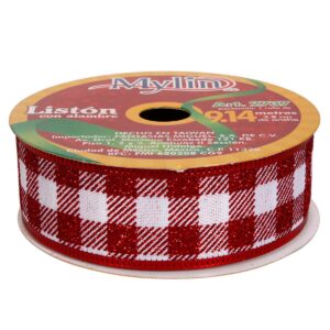 Art.2737 Listón a Cuadros Diamantado 3.8cm 9.14m 1pz