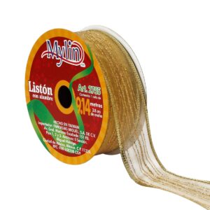 Art.2755 Listón Organza Rayas 3.8cm 9.14m 1pz