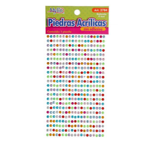 Art.2784 Piedra Redonda Acrílica Con Adhesivo (aprox 437pz) 4mm 1 Planilla