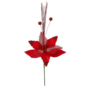 Art.2835 Vara Nochebuena Escarchada 38cm 1pz