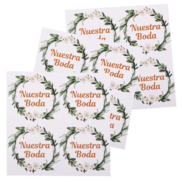 Art.2866 Calcomanía Círculo Nuestra Boda 4.5x4.5cm 12pz