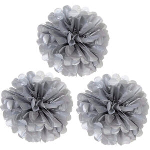 Art.3195 Adorno Flor Papel Metálico 25cm 2pz