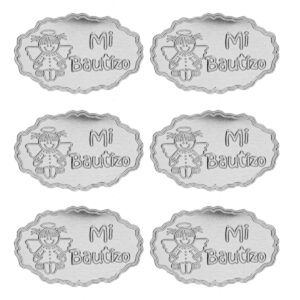 Art.3222 Repujado Mi Bautizo 3x4.5cm 6pz