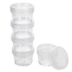 Art.3350 Bote Con Tapa Apilable (50ml aprox) 4x5.5cm 5pz