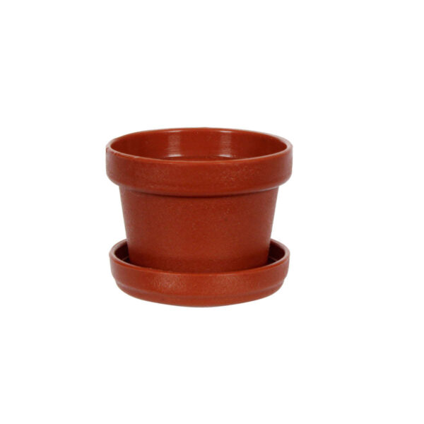 Art.339 Maceta De Plástico Con Plato 3.2x3.7cm 1pz