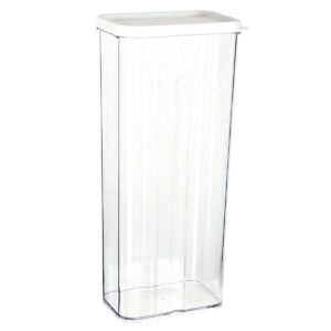 Art.3414 Bote De Plástico Rectangular Con Tapa Grande 1.850L 28x12x8cm 1pz