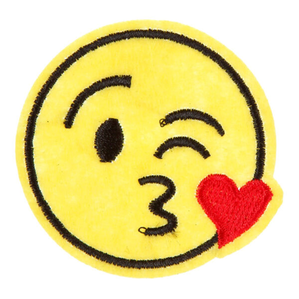 Art.3473 Aplicación Bordada Para Planchar Emoji 5.5cm 2pz