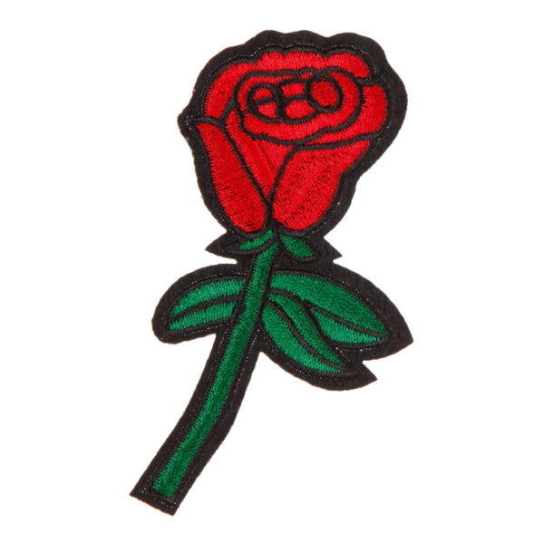 Art.3482 Aplicación Bordada Para Planchar Rosa 10x5cm 2pz
