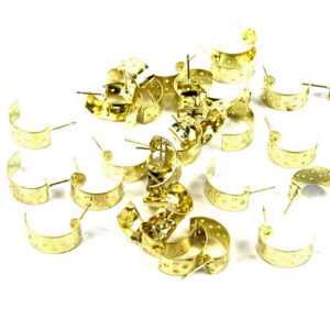 Art.3785 Media Arracada Con Poste Sin Mariposa Dorada 16mm 144pz