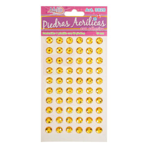 Art.3828 Piedra Acrílica con Adhesivo 10mm 1 Planilla (aprox 60pz)