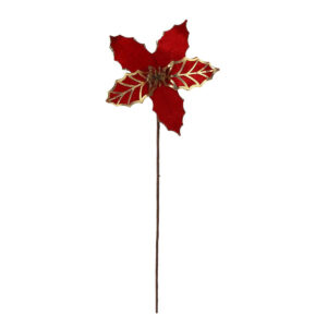 Art.4199 Vara Nochebuena Terciopelo Metálico 40cm 1pz