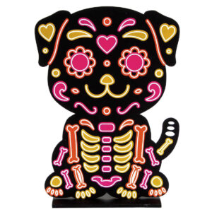 Art.4457 Mascota Neón Con Base 26x18x5cm 1pz