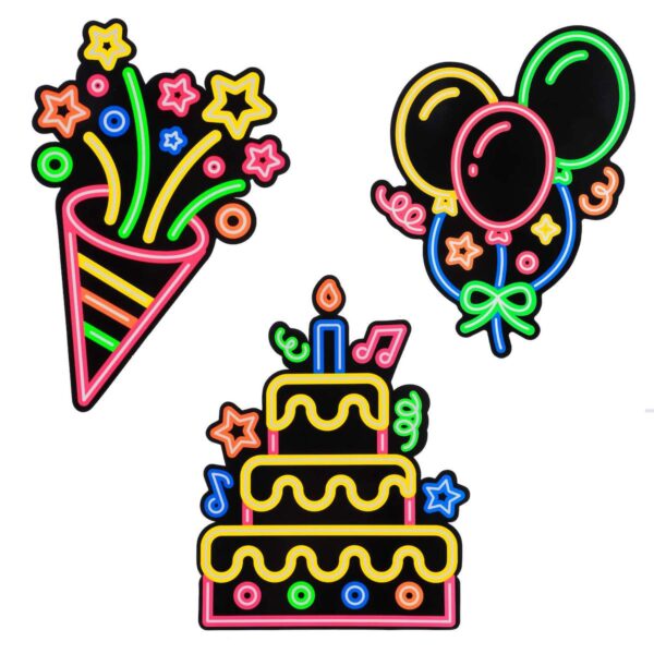 Art.4511 Kit Cumple Neón 39x30cm (Aprox) 3pz