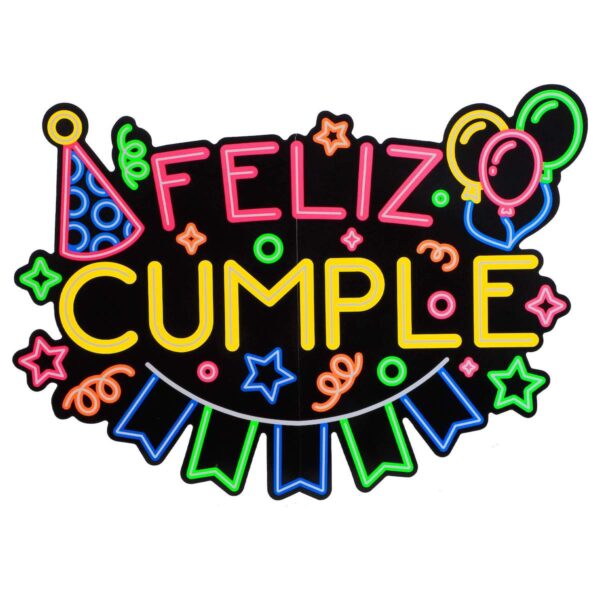 Art.4512 Letrero Neón Feliz Cumple 43x60cm 1pz