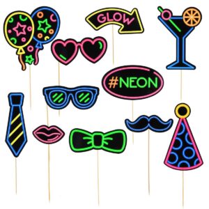 Art.4519 Pick Figuras Cumple Neón 11pz