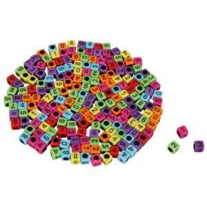 Art.4675 Cuenta Cubo Número Plástica Colores 6mm 200pz