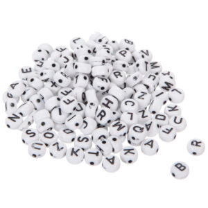 Art.4721 Cuenta Redonda Letra Blanco Multicolor 6x6x4mm 250pz