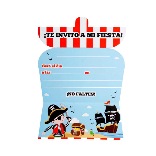 Art.4905 Invitación Pirata 8.3x13cm 10pz