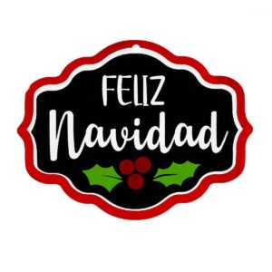 Art.5138 Letrero Feliz Navidad Chico A Color 15x20cm 1pz