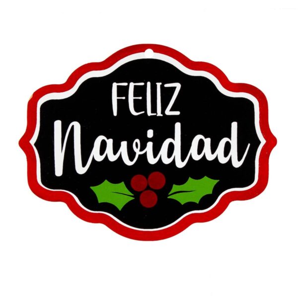 Art.5138 Letrero Feliz Navidad Chico A Color 15x20cm 1pz