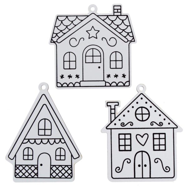 Art.5199 Casitas Navideña De Color 14x13cm 3pz
