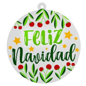 Art.5236 Esfera Feliz Navidad De Color 27.5x25cm 1pz