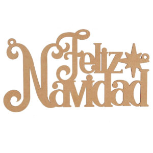 Art.5259 Letrero Navidad Mediano Natural 25x50cm 1pz