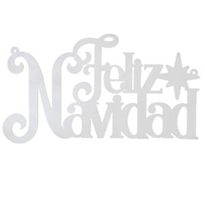 Art.5324 Letrero Feliz Navidad Grande Blanco 40x70cm 1pz