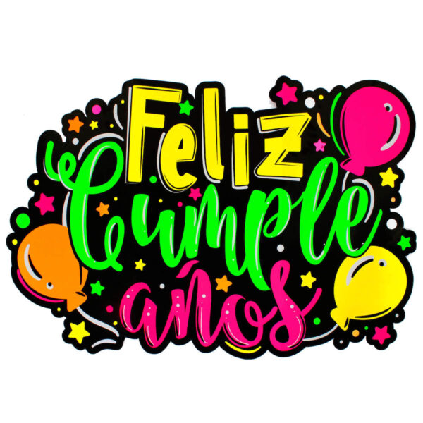 Art.5395 Letrero Neón Feliz Cumpleaños 59x88cm 1pz